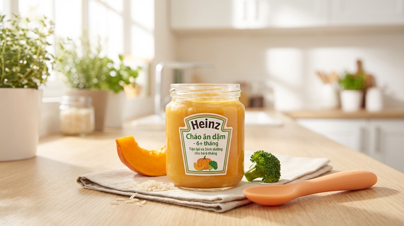 Hũ cháo ăn dặm Heinz 240g dùng cho bé từ 6 tháng tuổi, dạng hũ tiện mang theo