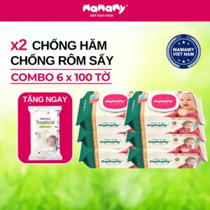 Khăn Ướt Mamamy Không Mùi Combo 6 Gói 100 Tờ - Product Image