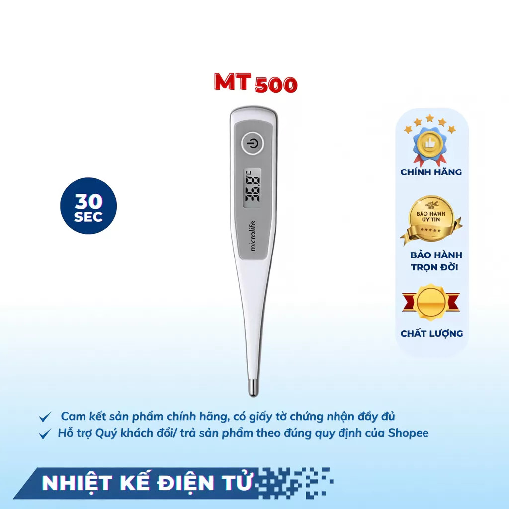 Nhiệt Kế Điện Tử Microlife Mt550: Đo Nhanh 10 Giây, Đầu Dò Mềm An Toàn Cho Bé - Product Image
